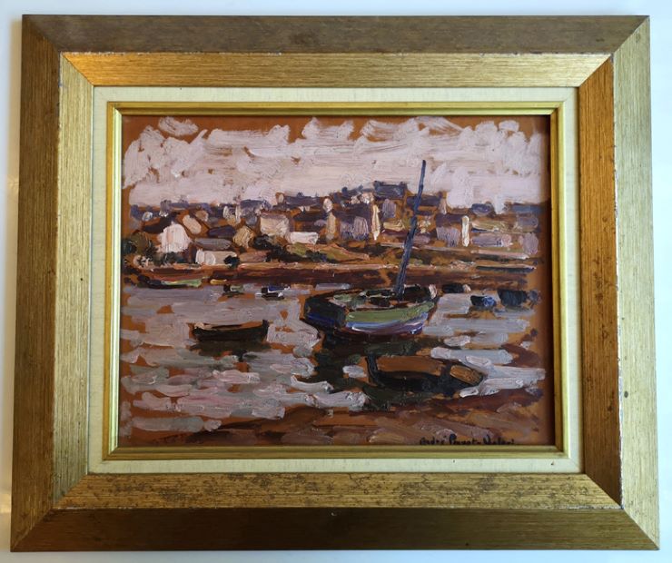 andr prvt-valry barques de pcheur mare basse huile