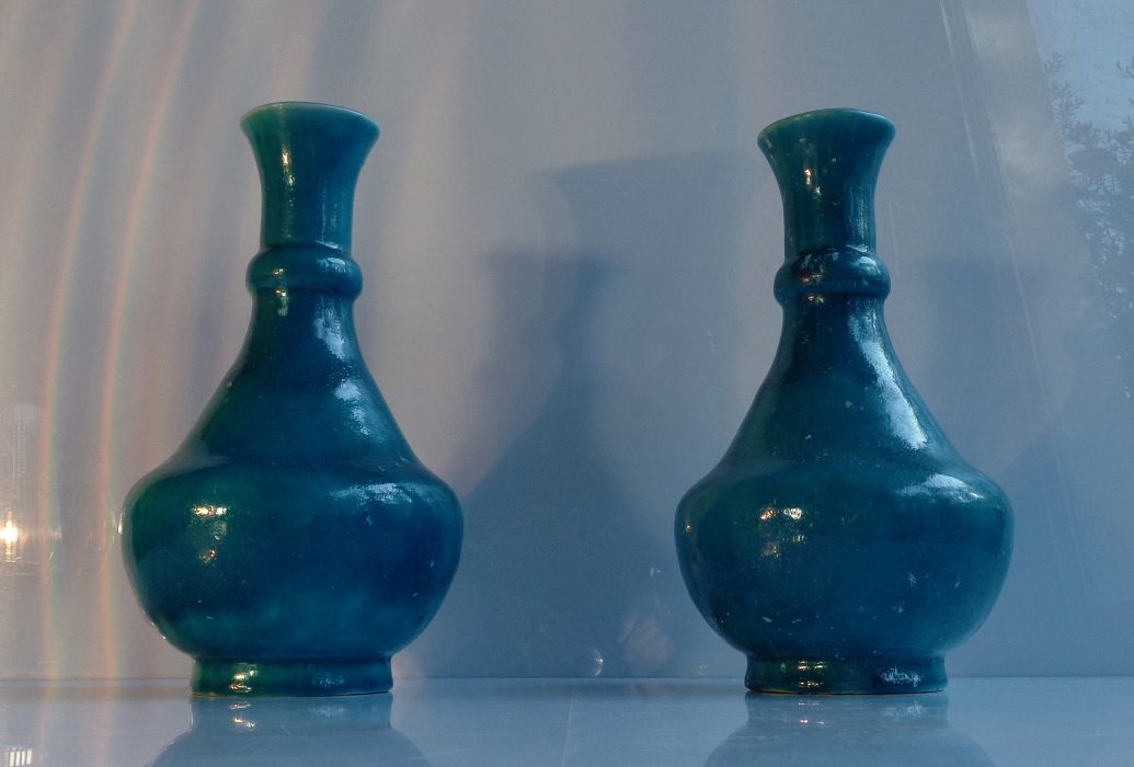 raoul lachenal vases art déco céramique turquoise