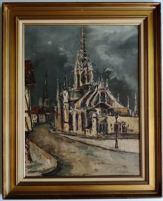 robret lavoine glise st-maclou huile sur carton