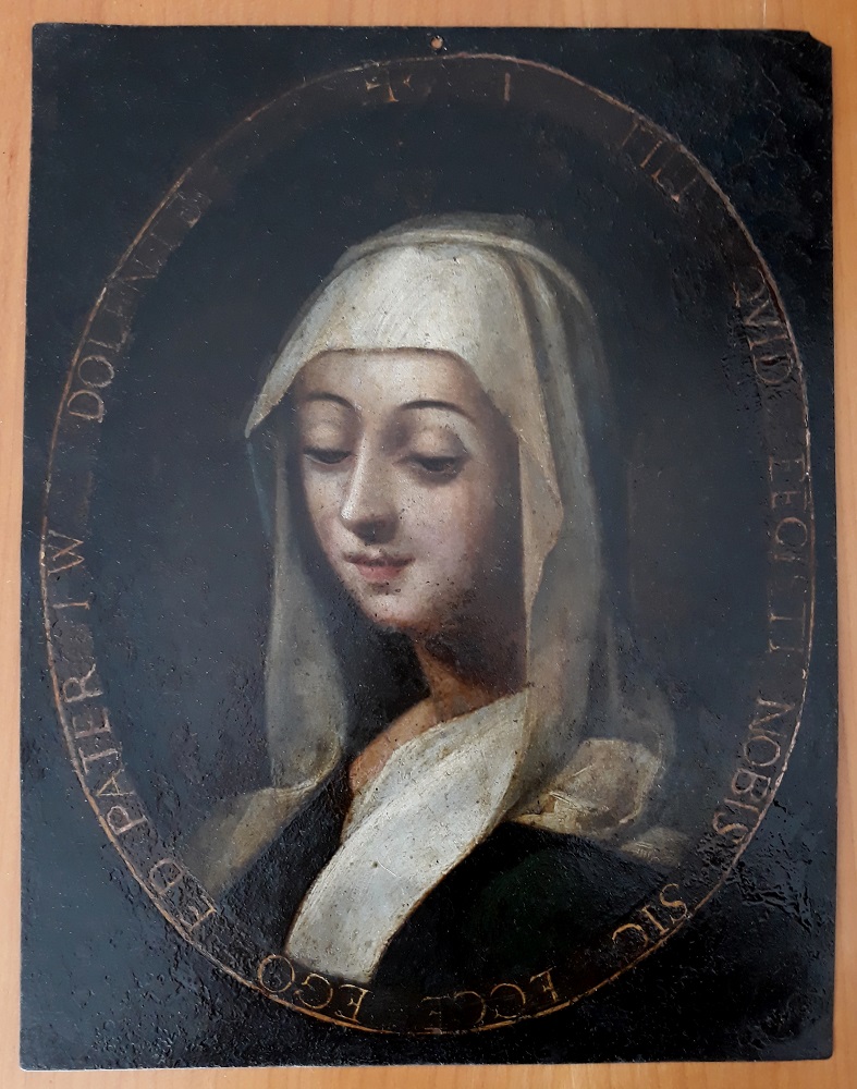 huile sur cuivre italie 17ème mater dolorosa