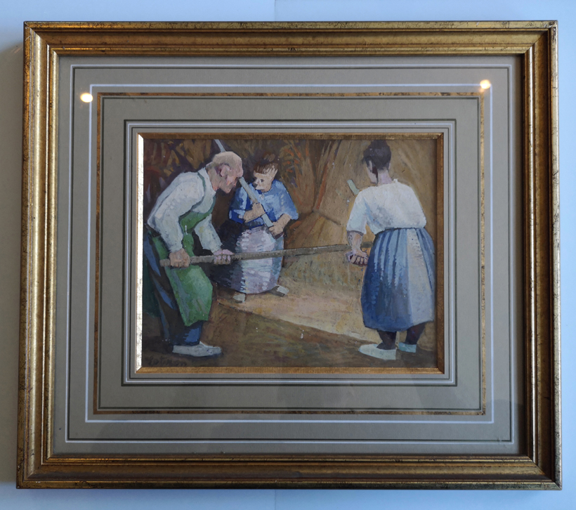 Robert Lotiron tableau cubiste la fenaison